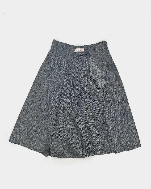 Marni Grey Denim 3-Pieces Skirt 2000's floral skirt print