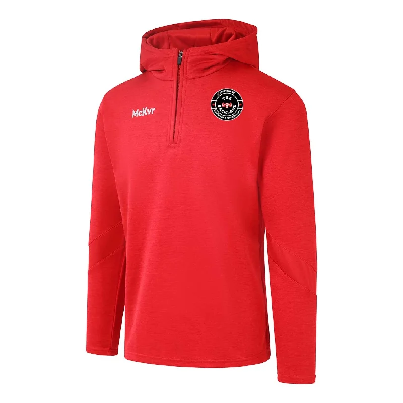 Mc Keever DB Fitness Core 22 1/4 Zip Hoodie - Adult - Red Hoodie with Monochrome Minimalist Simple