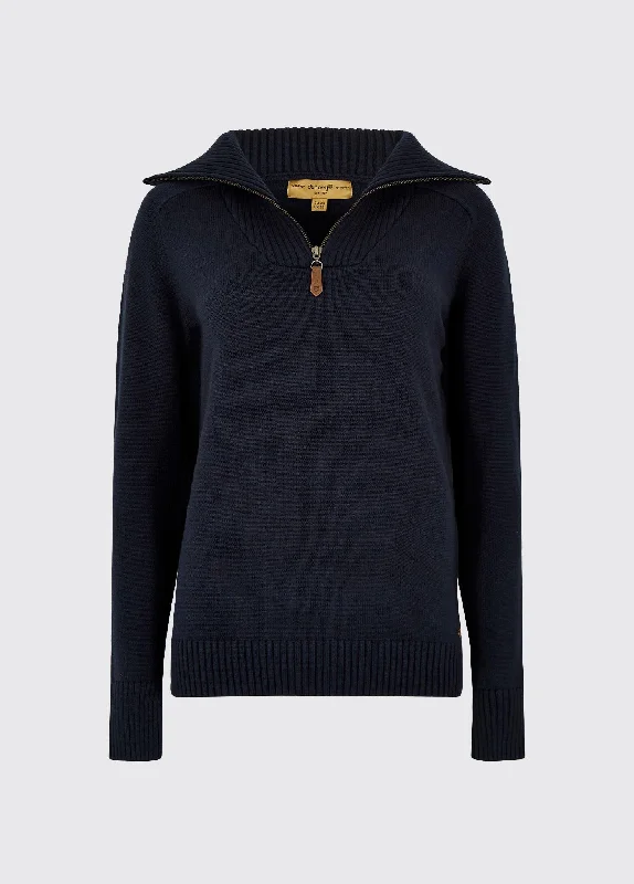 Rosmead Sweater - Navy Knit Fabric Woven Fabric Fleece Fabric