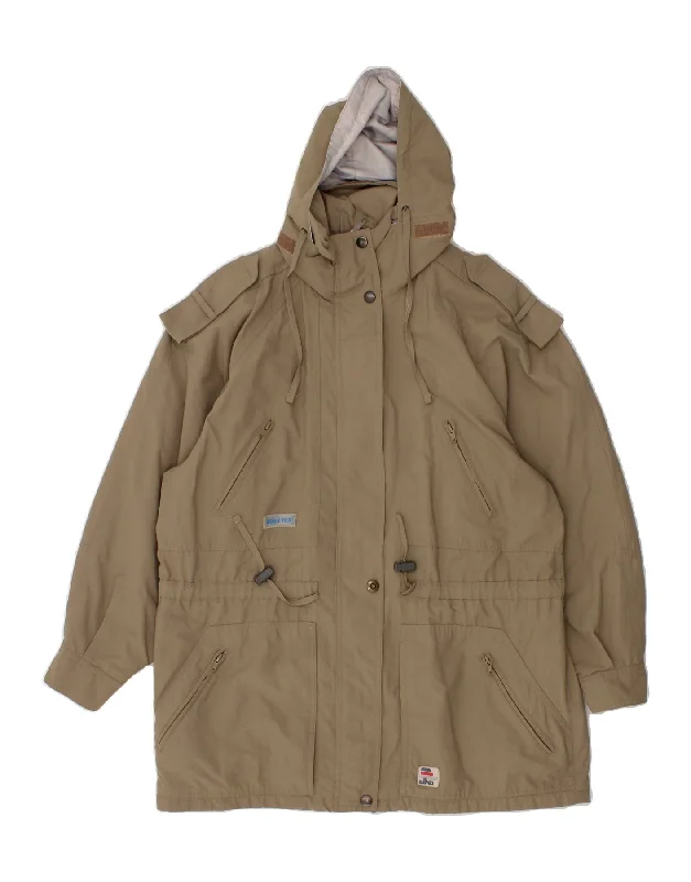 ELHO Womens Hooded Military Jacket UK 16 Large Grey Elasticated Jacket Padded Jacket Insulated Jacket