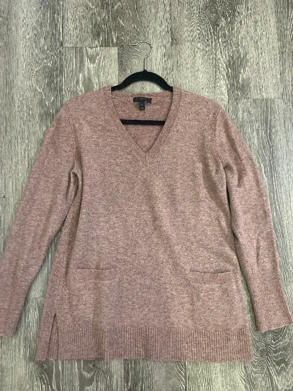 J Crew V Neck Tunic Sweater (Size Medium) Sequined Glittery Shiny