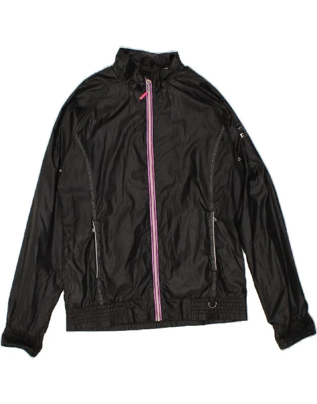 CHAMPION Womens Outdoor Rain Jacket UK 18 XL Black Polyester Faux Fur Jacket Real Fur Jacket Shearling Jacket