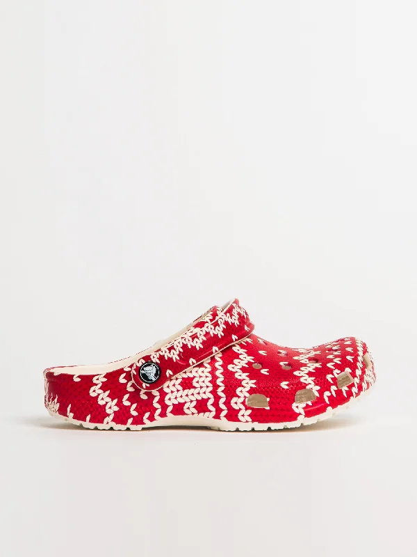 WOMENS CROCS CLASSIC HOLIDAY SWEATER CLOG Nylon Fabric Polyester Fabric Spandex Fabric