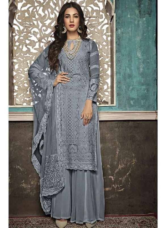 Grey Foux Jeorgette Palazzo Dress Square Neckline Feminine