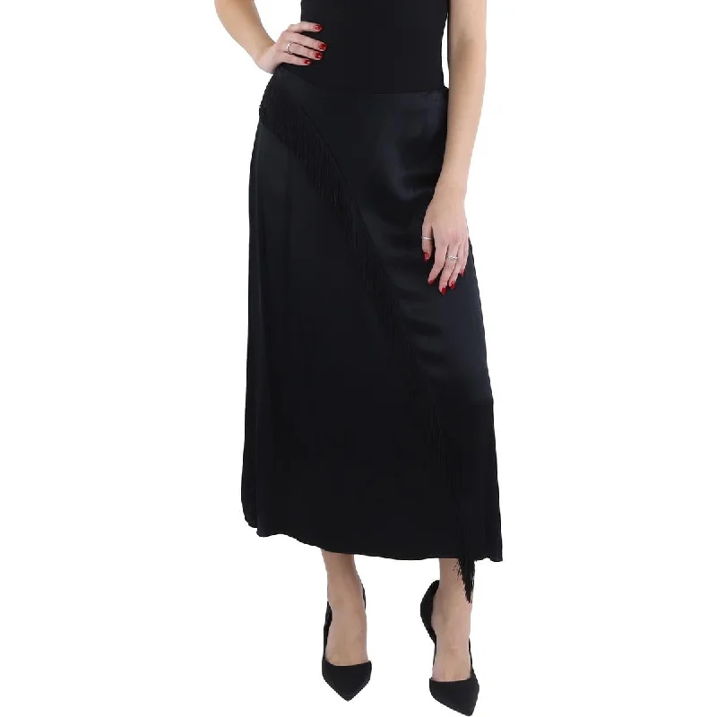 Womens Midi Draped Asymmetrical Skirt breathable skirt fabric