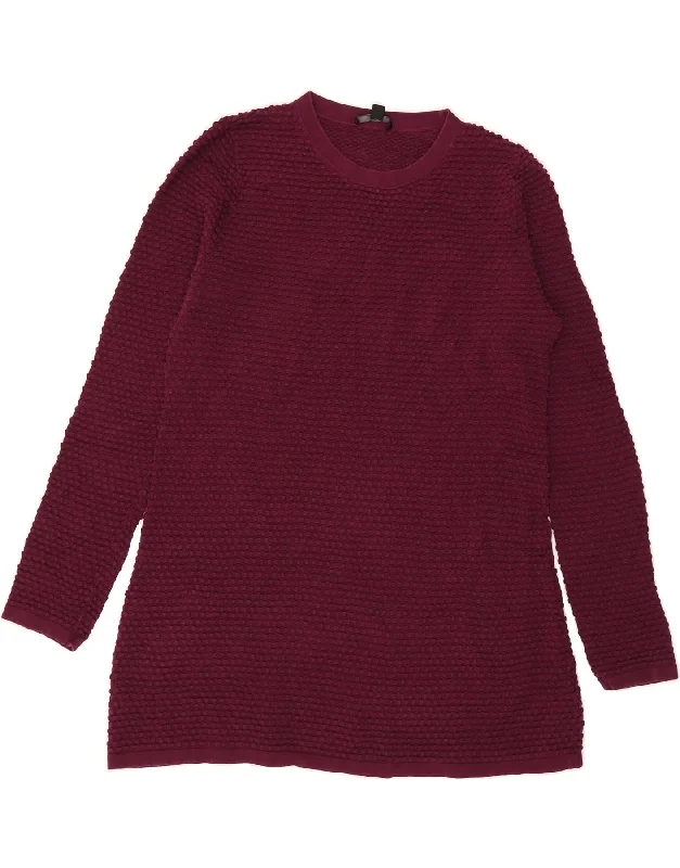 COS Womens Longline Crew Neck Jumper Sweater UK 14 Medium Maroon Cotton Lace Blend Ribbed Blend Corduroy Blend