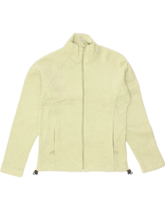 COLUMBIA Womens Fleece Jacket UK 14 Medium Green Polyester Tiered Jacket Buttoned Jacket Zippered Jacket