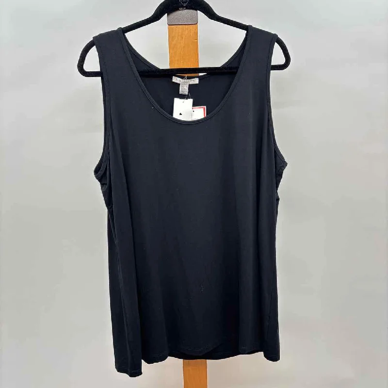 Lana Lee Women's Size XXL Black Solid Tank flirty tank top