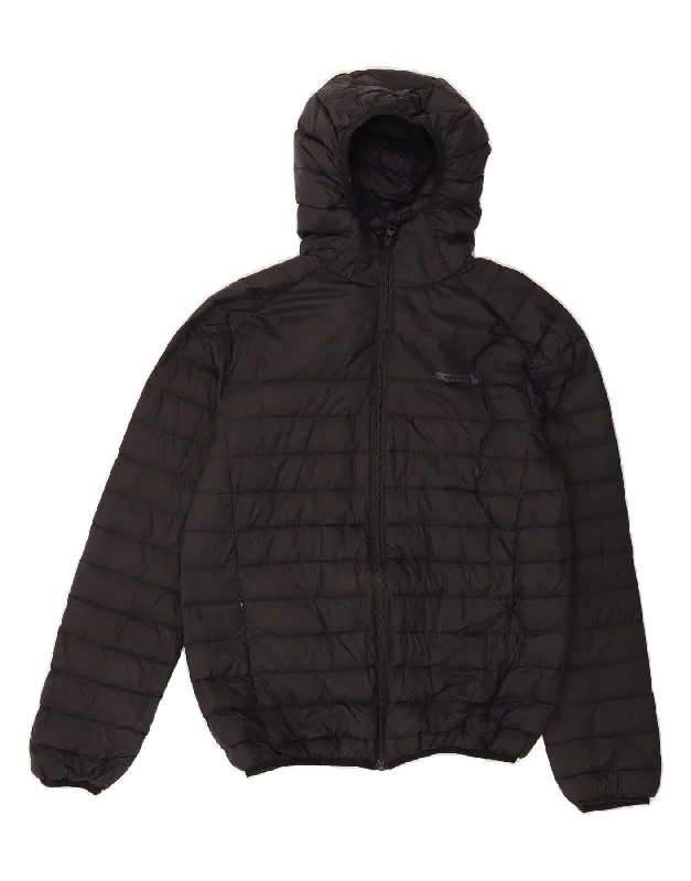 MOUNTAIN WAREHOUSE Womens Hooded Padded Jacket UK 14 Medium Navy Blue Tailored Jacket Straight Jacket A-Line Jacket