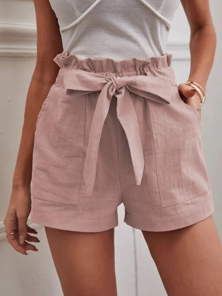 Shorts Women Pocket Drawstring Casual short Pants Summer Daily Pants Casual Track Pants