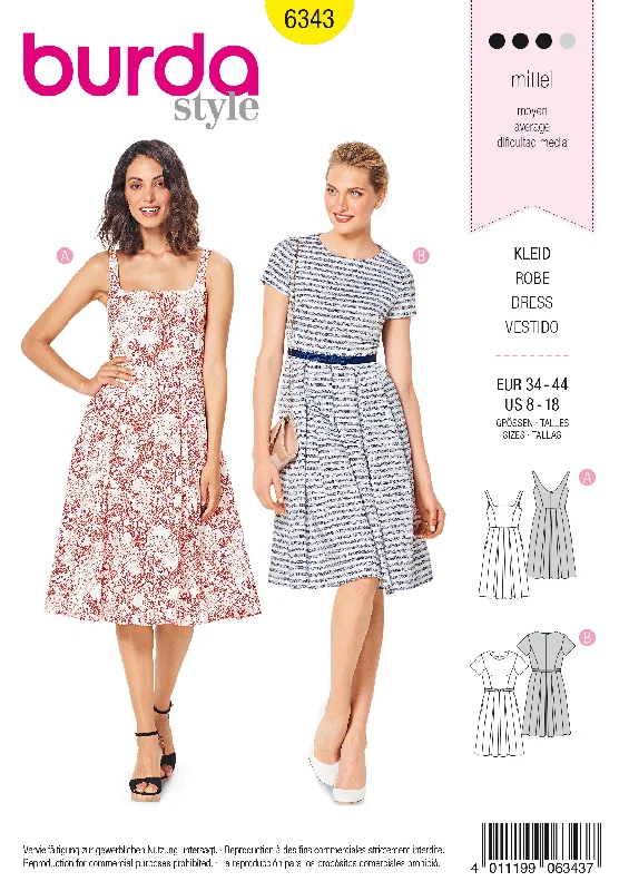 Burda Pattern 6343 Misses' pinafore dress Tunics Sophisticated sleek