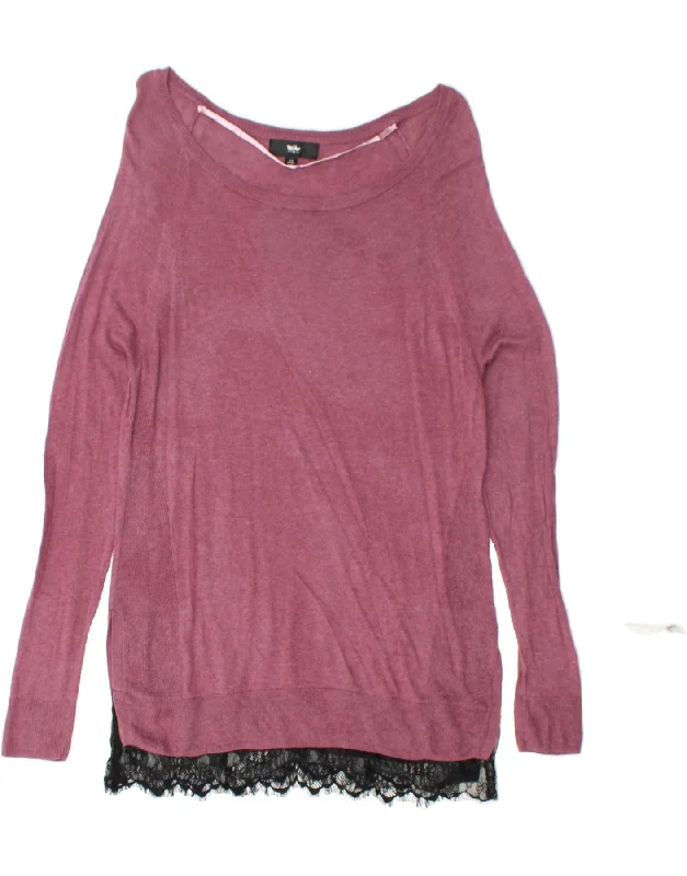 MOSSIMO Womens Longline Boat Neck Jumper Sweater UK 16 Large Pink Cotton Mesh Fabric Canvas Fabric Denim Fabric