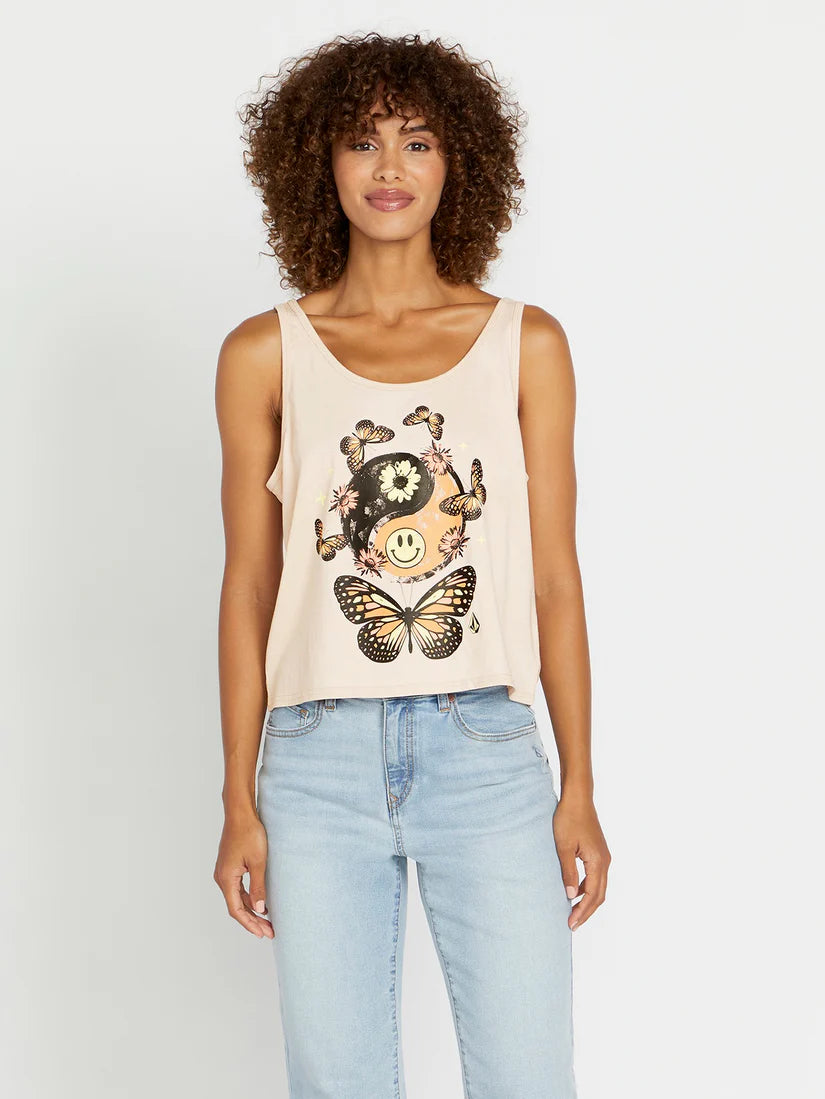 Volcom Womens To The Bank Tank - Dusty Rose white tank top
