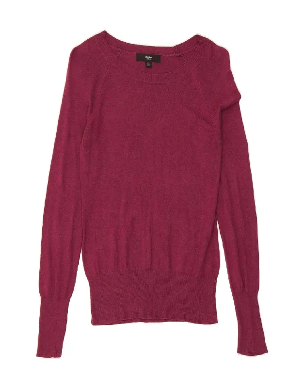 MOSSIMO Womens Boat Neck Jumper Sweater UK 10 Small Pink Cashmere Blend Cotton Blend Poly Blend