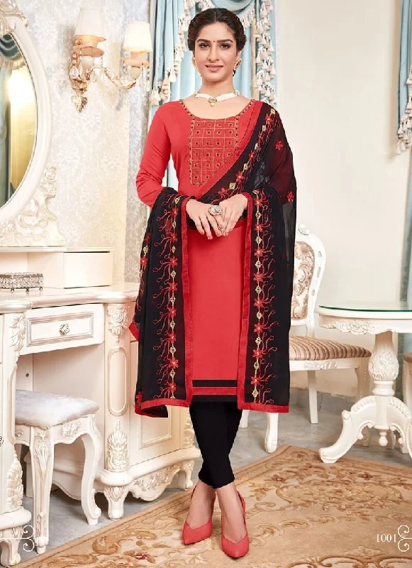 Red Slub Cottan    Chudidar Dress Tunics Short Trendy