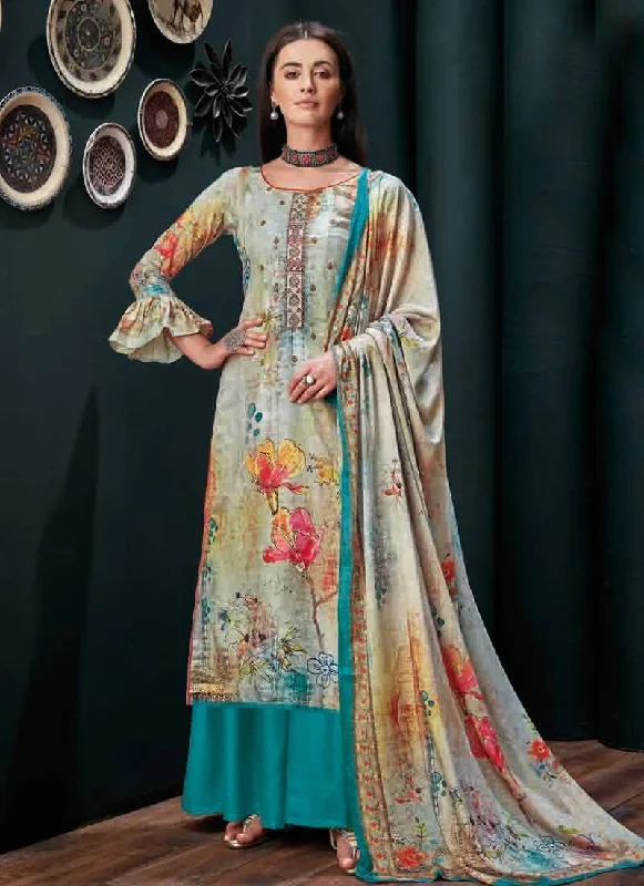 Multi Pure Zam Slub Palazzo Dress Tunics Satin smooth