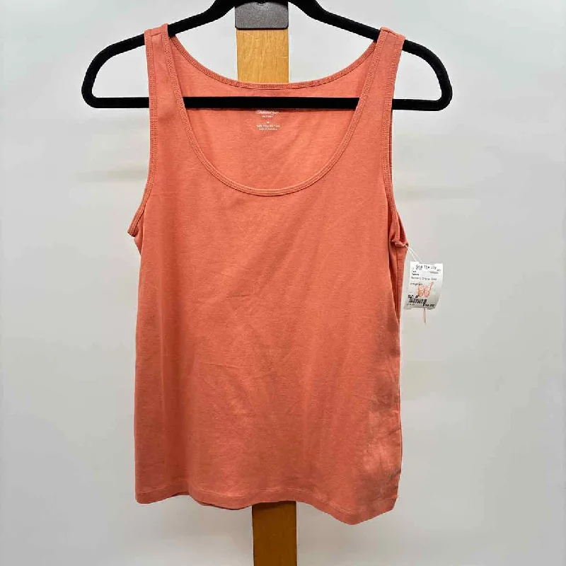 Talbots Women's Size M Orange Solid Tank bright tank top