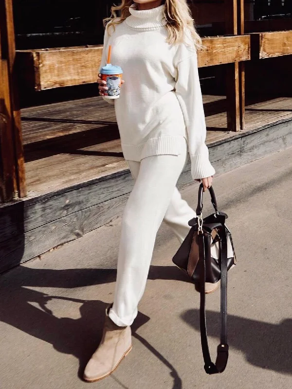 Fashion Turtleneck Sweater Two-Piece Suit Layered Multi-layer Single Layer