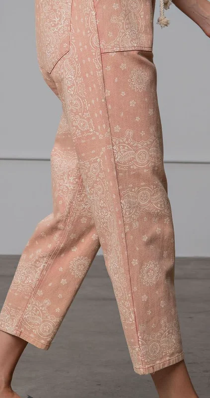 Vintage Wash Bandana Pants Three Colors! Cozy Full-Length Pants