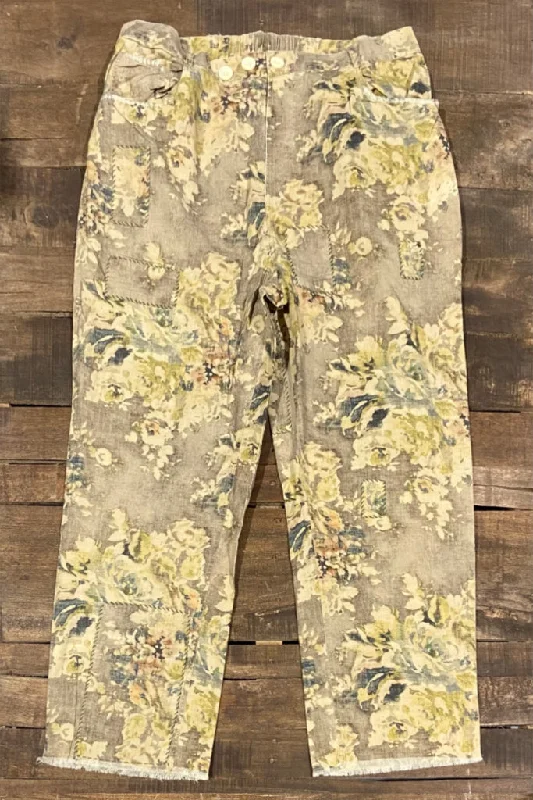 Traveler Pants - Vintage Floral Slim-Fit Khaki Pants