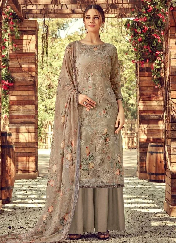 Beige Pure Georgette Palazzo Dress Tunics Favorite customer