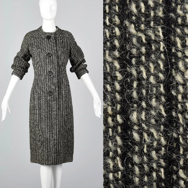 1960s Curve Hugging Chunky Tweed Dress