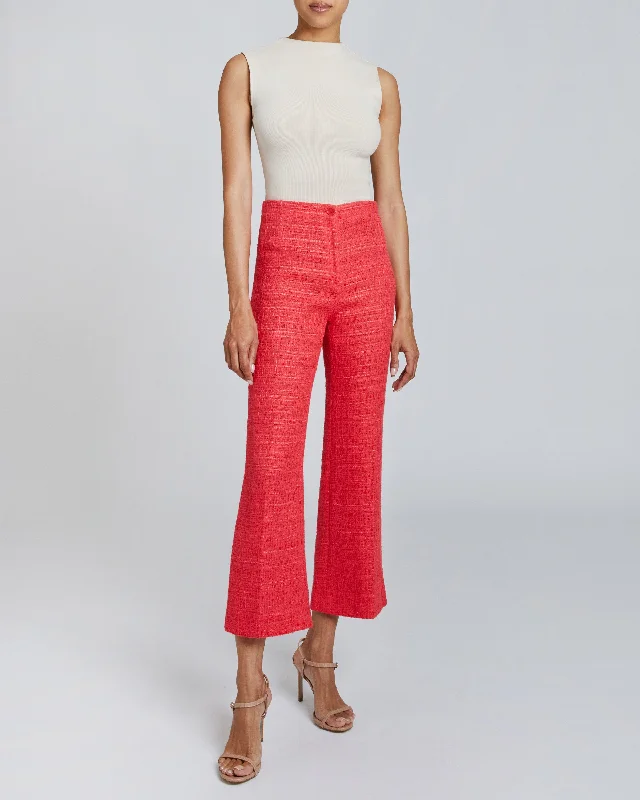LIZA Ankle Flared Pant in Light Weight Tweed Classic Straight-Leg Pants
