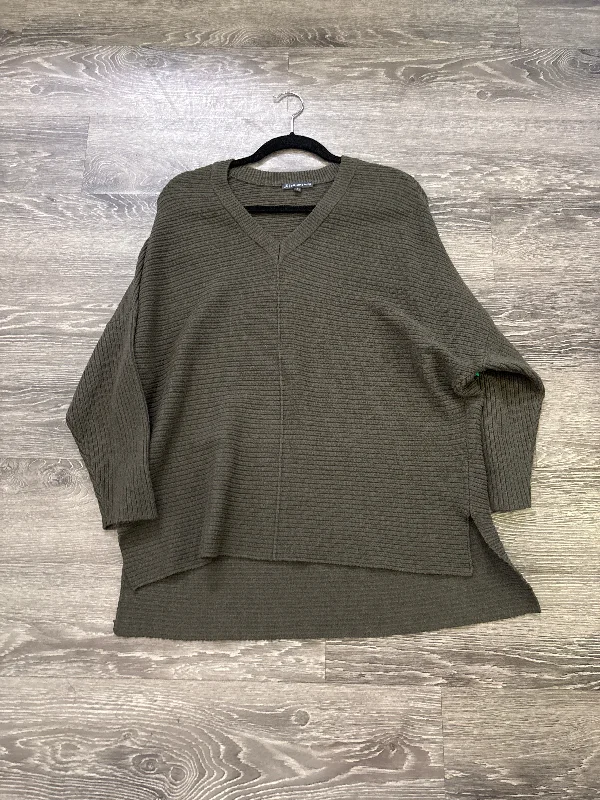 Adrianna Papell Ribbed Stretch V Neck Sweater - small Elegant Classic Vintage