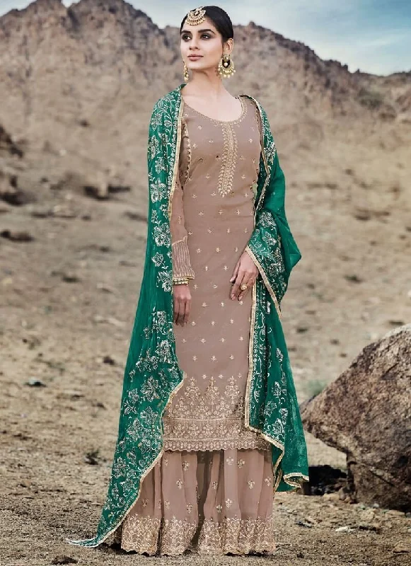 Light Brown Palazzo style Dress Pure Silk Tunics Cozy comfortable