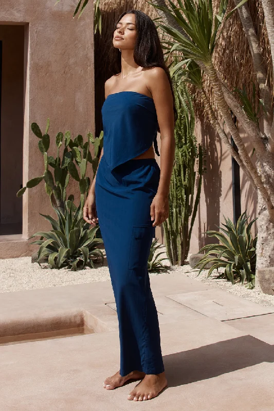 PICILO LONG MIDI SKIRT - NAVY mini skirt trendy