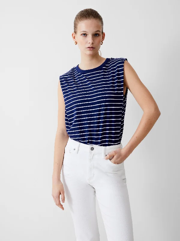 Padded Shoulder Stripe Tank Top neon tank top