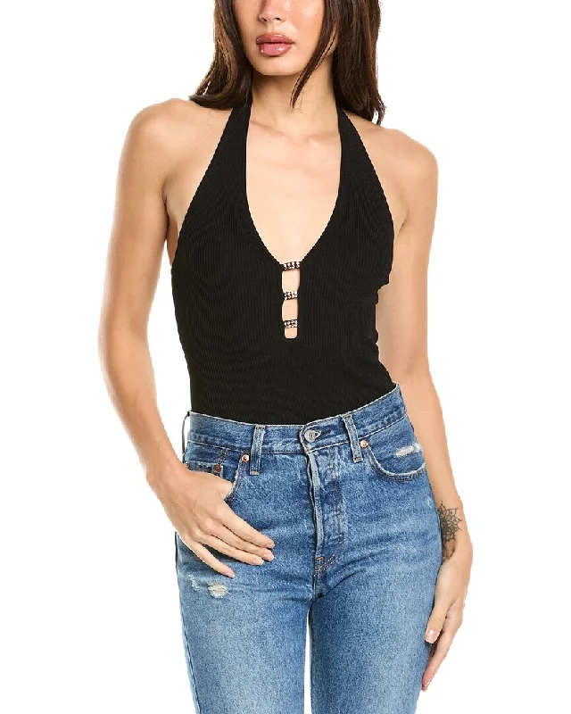 Sandro Bodysuit Trendy Off-Shoulder Bodysuit