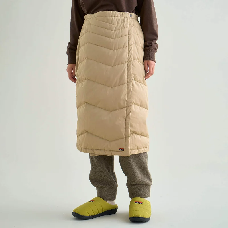 【SPECIAL PRICE】COTTON PEACH DOWN WRAP SKIRT W linen skirt natural
