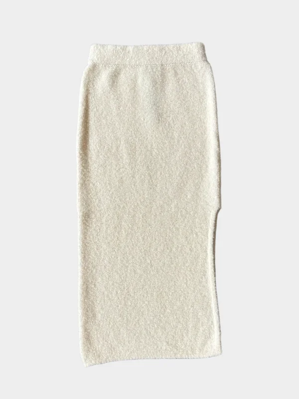 Longuette Bouclé Skirt ribbed skirt waist