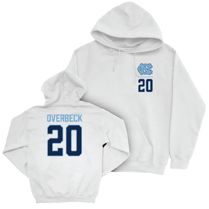 UNC Women's Volleyball White Logo Hoodie - Carson Overbeck Hoodie with Tied Waist Feminine Flattering