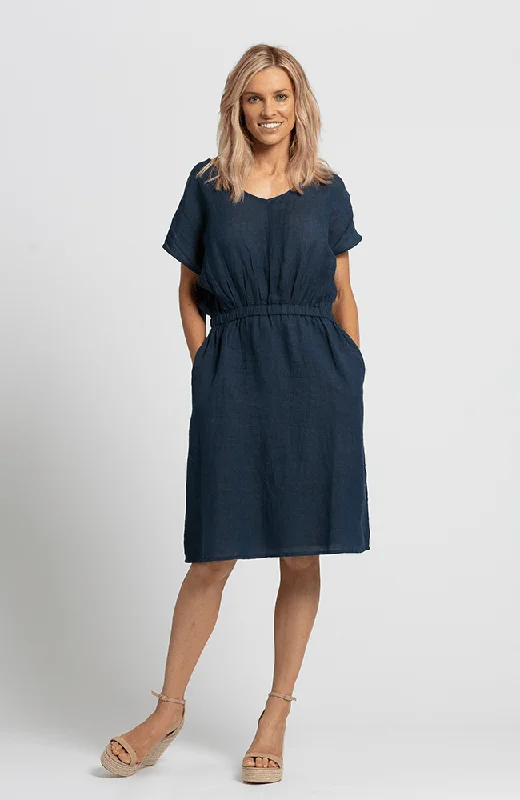 Vintage Round Neck Navy Dress - Jilly Dress size XL and XS only