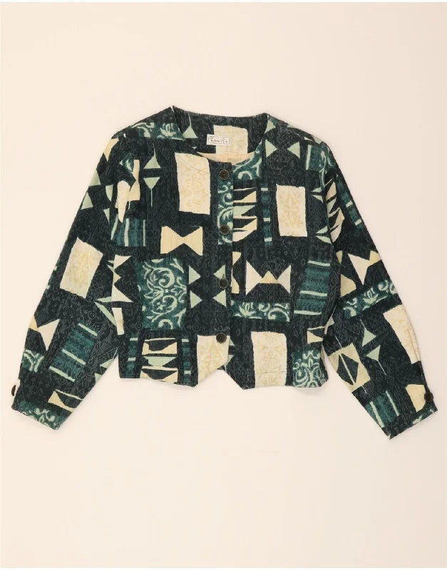 BONITA Womens Abstract Pattern Blazer Jacket UK 14 Medium Multicoloured Front Pockets Side Pockets Patch Pockets