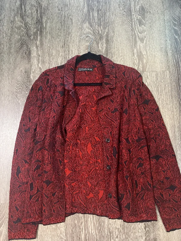 Peruvian Connection Sparkly Floral Button Up Sweater (Size XL) Polka Dot Checkered Tartan