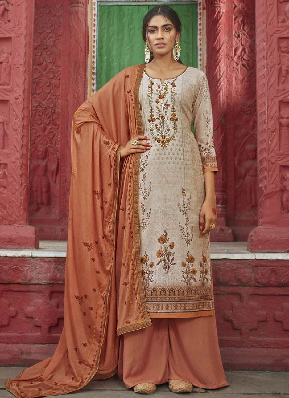 Beige Maslin Palazzo Dress Tunics New arrival