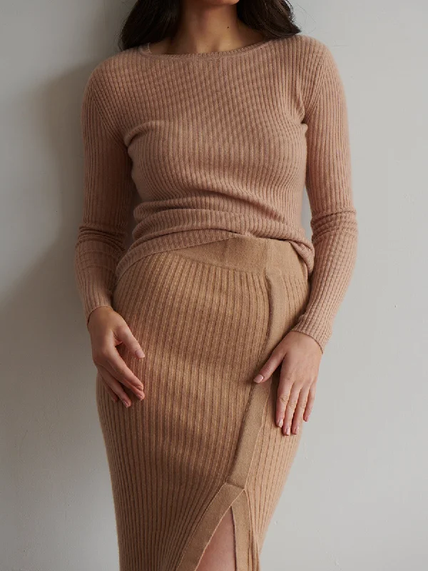 Fashion Ribbed Crew Neck Sweater Suit Boat Neck Shawl Collar Notched Collar