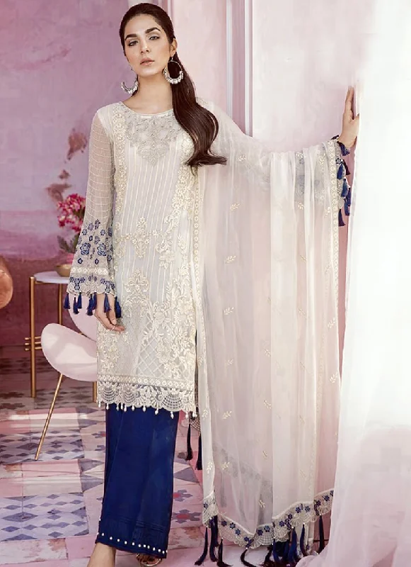White Heavy Georgette Palazzo Dress Tunics Party sparkling