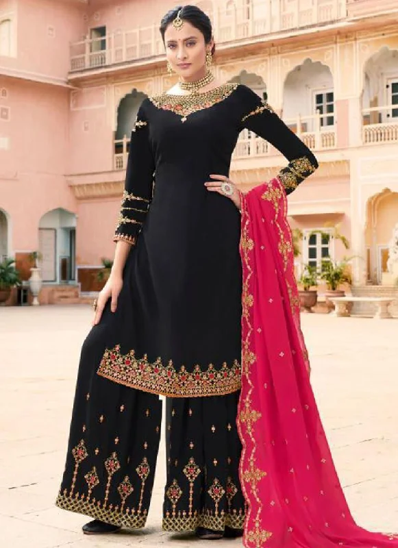 Black Soft Georgette Palazzo Dress Tunics Brand named