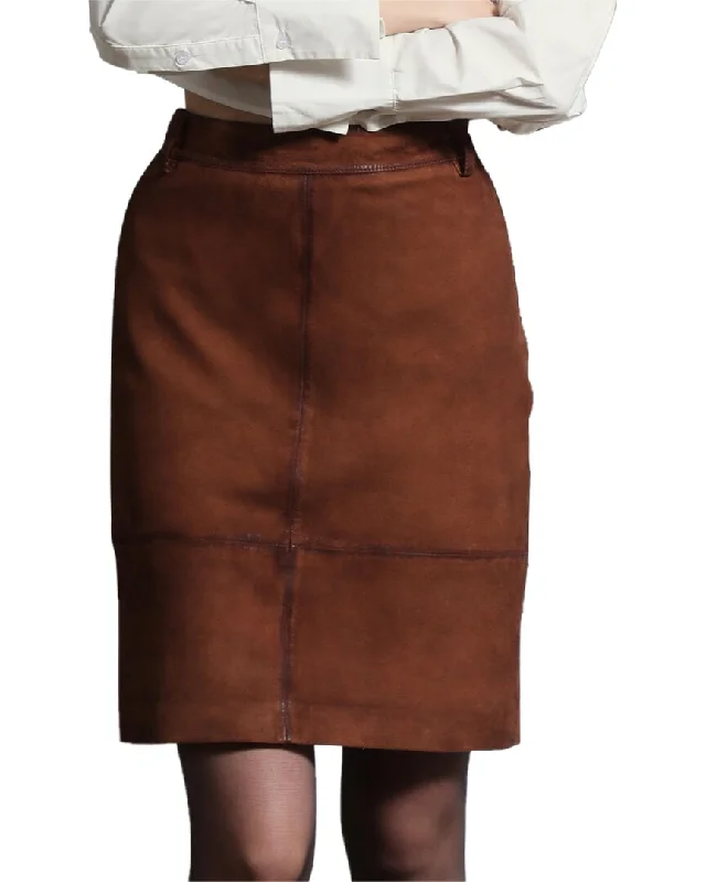 Walter Baker Piper Straight Fit Suede Skirt wool skirt warm