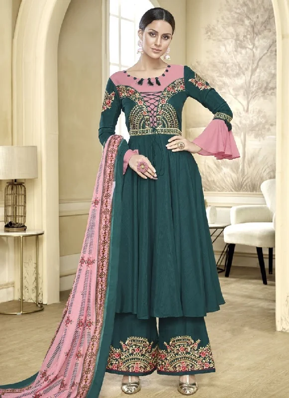 Green Maslin Palazzo Dress Tunics Trendy modern