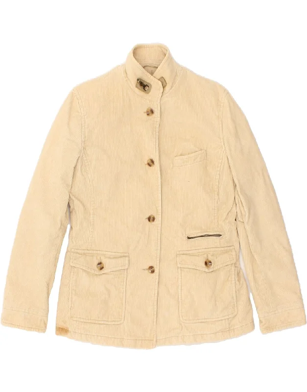 HENRY COTTONS Womens Corduroy Jacket IT 48 XL Beige Cotton Striped Jacket Polka Dot Jacket Floral Jacket
