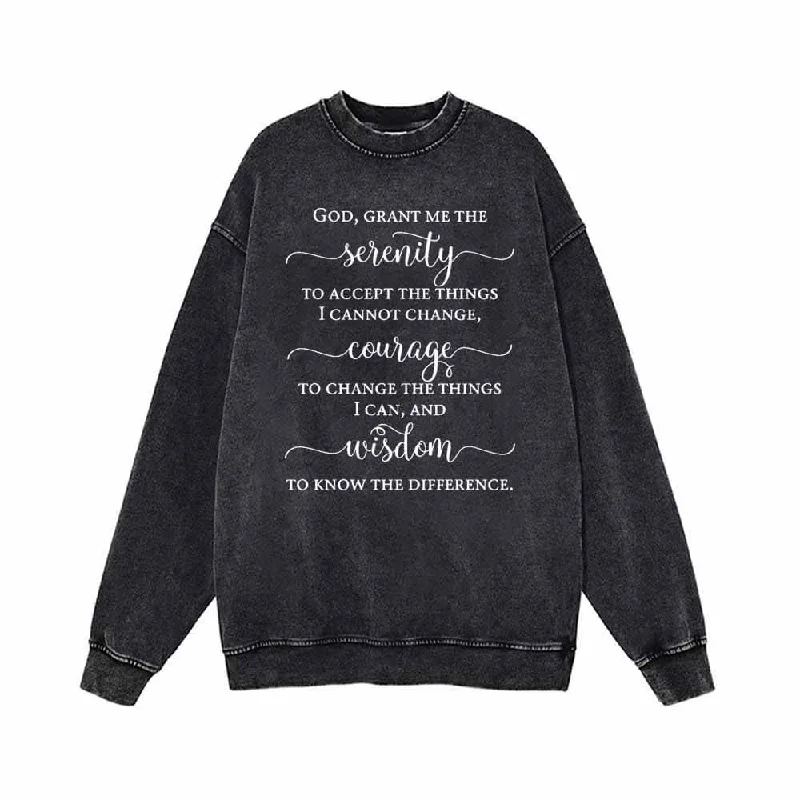 God Grant Me The Serenity To Accept The Tings Vintage Washed Sweatshirt Hoodie with Toggle Buttons Decorative Unique