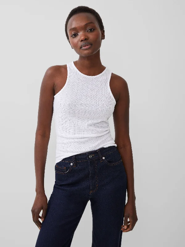 Tallie Textured Racer Tank Top flirty tank top