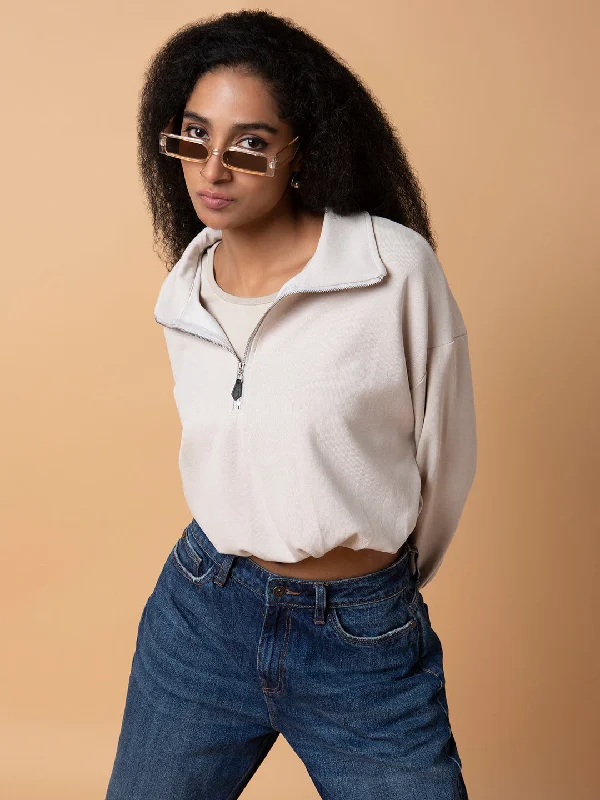Women Solid Beige Oversized Top with tank top-1155-Beige off shoulder tank