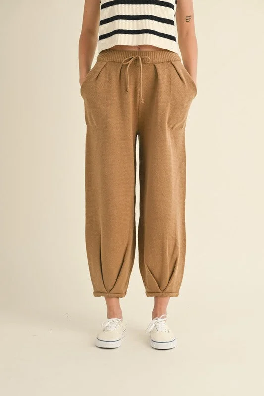 Drawstring Knit Lounge Pants Cozy Jogger Leggings