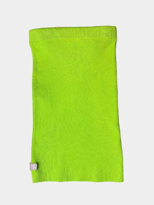Green Ribbed Skirt spandex blend skirt